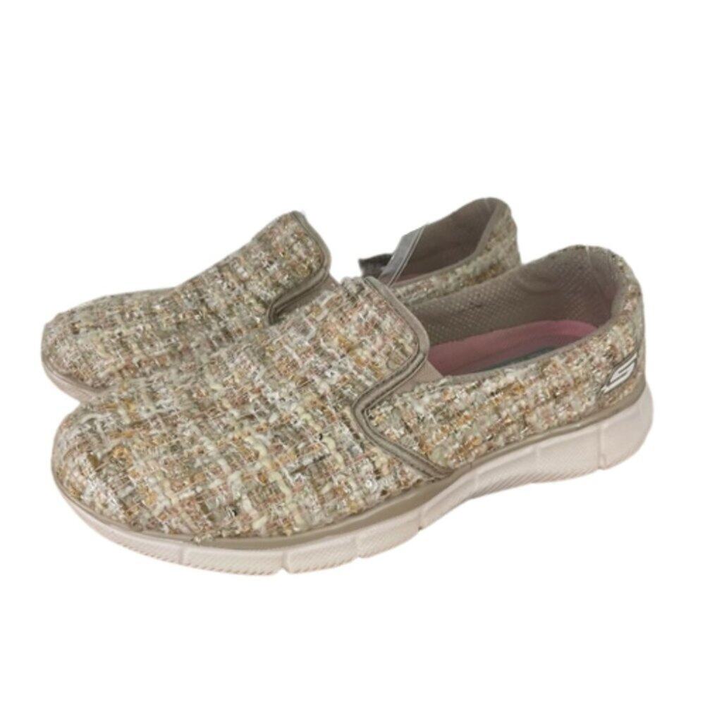 Skechers Air-cooled memory foam slip on tweed fabric size 9 shoes